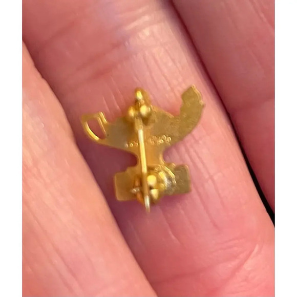 CSF Vintage California Scholarship Federation Lapel Pin Gold Black Genie Lamp - Picture 2 of 2